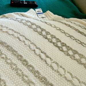 inc brand new white sweater with beaded detailing on it